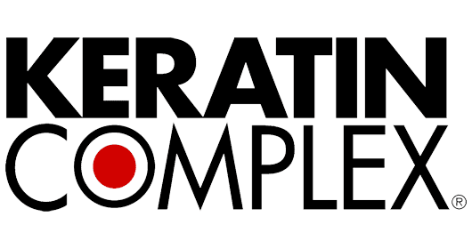 Keratin Complex logo with a red circle design.